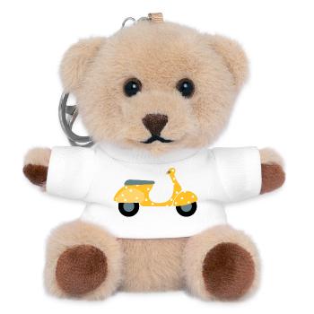 Scooter Dots Yellow Pattern Points Holiday Summer Fun - Teddy Keyring - white - Front