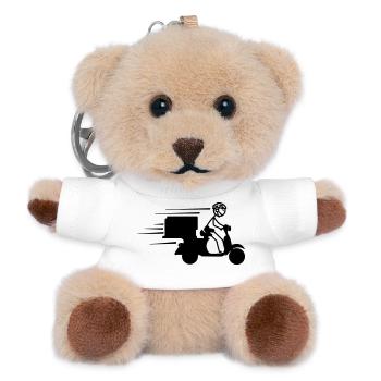 Scooter package or piza orders Delivery - Teddy Keyring - white - Front