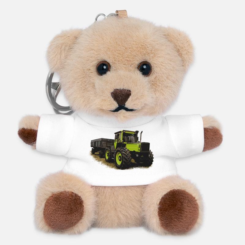 MB trac 1600 turbo mit Anhänger - Teddy Schlüsselanhänger - Weiß