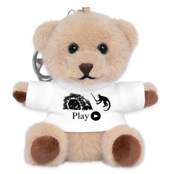 Lustiger Affe und Löwe - Teddy Schlüsselanhänger - Weiß - Vorne
