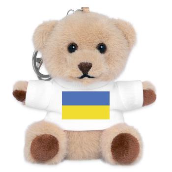 Ukraine Flag Flag - Teddy Keyring - white - Front
