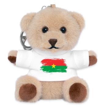 Burkina Faso flag - Teddy Keyring - white - Front