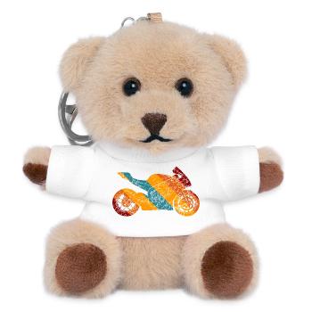 Motorrad Supersport Retro-Farben - Teddy Schlüsselanhänger - Weiß - Vorne