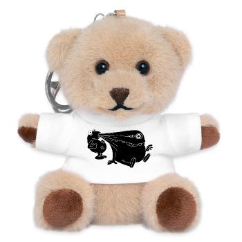 Schwarzes Monster Energiesauger - Teddy Schlüsselanhänger - Weiß - Vorne