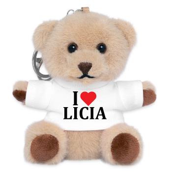 nom t-shirt J’aime Licia t-shirt idée cadeau - Porte-clés ourson - blanc - Devant