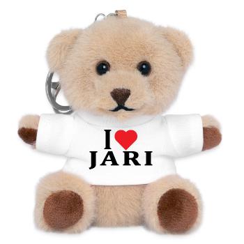 name t-shirt I love Jari t-shirt gift idea - Teddy Keyring - white - Front