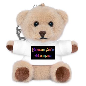 BONNE FÊTE MAMAN. MAMAN. FÊTE DES MÈRES. JE T'AIME - Porte-clés ourson - blanc - Devant