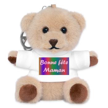 BONNE FÊTE MAMAN. MAMAN. FÊTE DES MÈRES. JE T'AIME - Porte-clés ourson - blanc - Devant