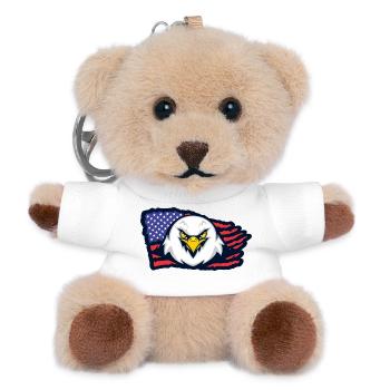 Aigle américain avec drapeau - Porte-clés ourson - blanc - Devant