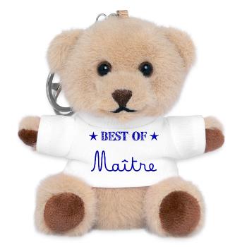 MAÎTRE. MERCI. MERCI MAÎTRE. CADEAU MAÎTRE - Porte-clés ourson - blanc - Devant