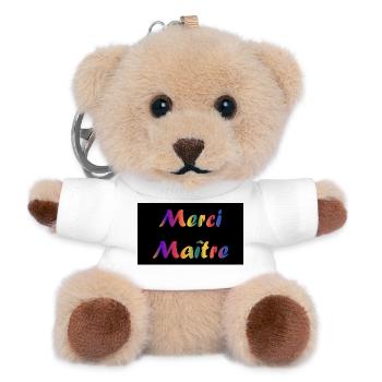 MAÎTRE. MERCI. MERCI MAÎTRE. CADEAU MAÎTRE - Porte-clés ourson - blanc - Devant