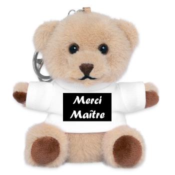 MAÎTRE. MERCI. MERCI MAÎTRE. CADEAU MAÎTRE - Porte-clés ourson - blanc - Devant