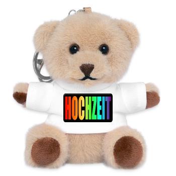 LGBTQ HOCHZEIT PRIDE - QUEER VERLOBUNG - EHE - Teddy Schlüsselanhänger - Weiß - Vorne