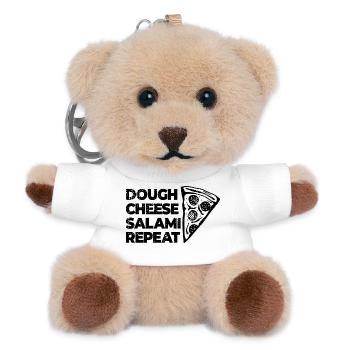 Dough Cheese Salami Repeat - Teddy Schlüsselanhänger - Weiß - Vorne