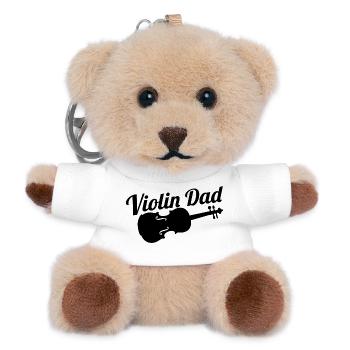 Violinist Vater - Teddy Schlüsselanhänger - Weiß - Vorne