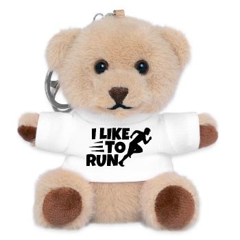 I like to run - Teddy Keyring - white - Front