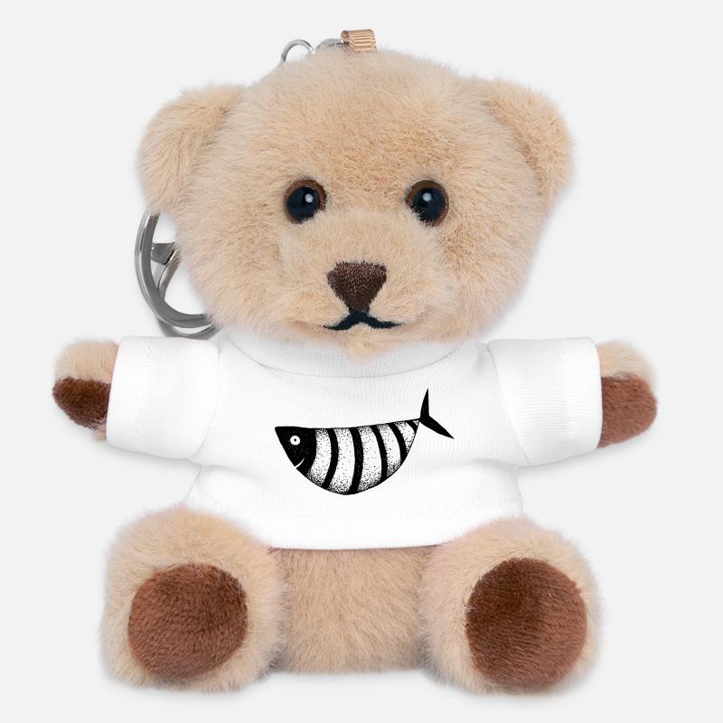 Fisch lustig - Teddy Schlüsselanhänger - Weiß