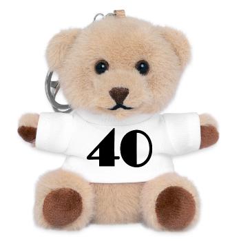 40. 40 ANS. 40e ANNIVERSAIRE. ANNIVERSAIRE 40 ANS. - Porte-clés ourson - blanc - Devant