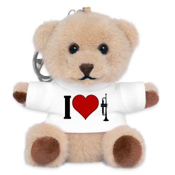 I ♥️ TRUMPET | I love trumpet - Teddy Keyring - white - Front