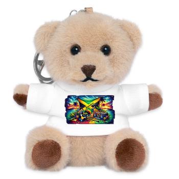 Jamaïque Caraïbes Reggae Musique - Porte-clés ourson - blanc - Devant