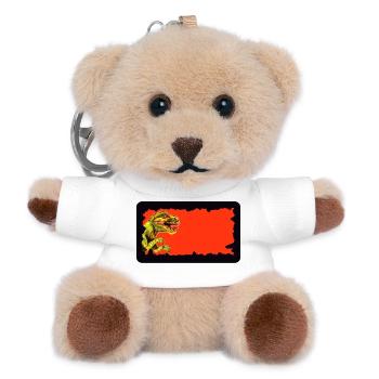 Dinosaure T-Rex | personnalisable - Porte-clés ourson - blanc - Devant
