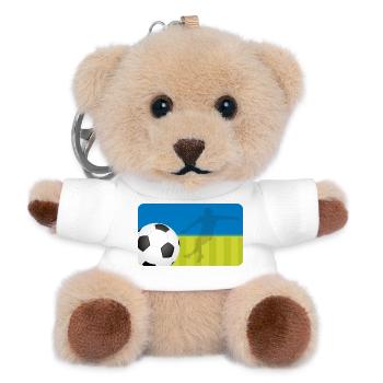 Football - bleu vert - joueur de football - Porte-clés ourson - blanc - Devant