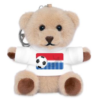 Football - rouge bleu - joueur de football - Porte-clés ourson - blanc - Devant