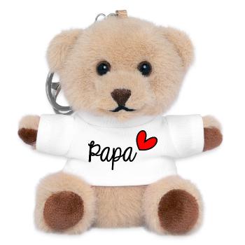 PAPA. FÊTE DES PÈRES. BONNE FÊTE PAPA. BONNE FÊTE. - Porte-clés ourson - blanc - Devant