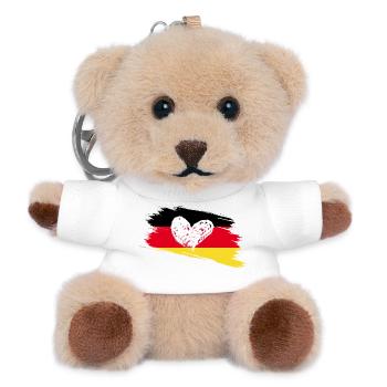 Ich liebe Deutschland und Deutschland liebt dich - Teddy Schlüsselanhänger - Weiß - Vorne