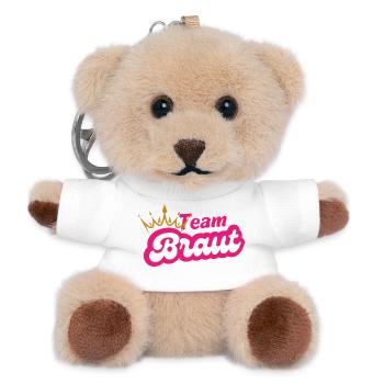 Team Braut Pink Crown Design - Teddy Schlüsselanhänger - Weiß - Vorne