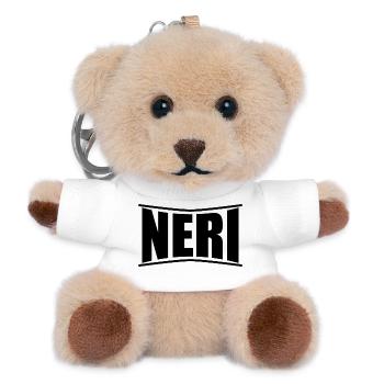 T-shirt noir t-shirt idée cadeau - Porte-clés ourson - blanc - Devant
