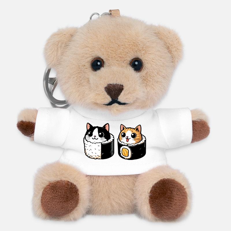 Neko Maki Mix: Die Sushi-Katze - Teddy Schlüsselanhänger - Weiß