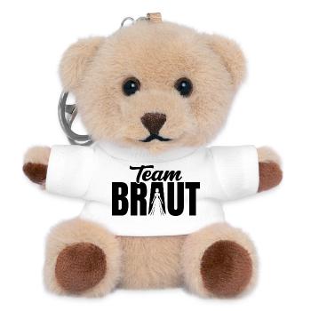 Team Braut JGA Outfit Junggesellenabschied Party - Teddy Schlüsselanhänger - Weiß - Vorne