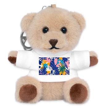 Tropisches abstraktes Muster - Teddy Schlüsselanhänger - Weiß - Vorne