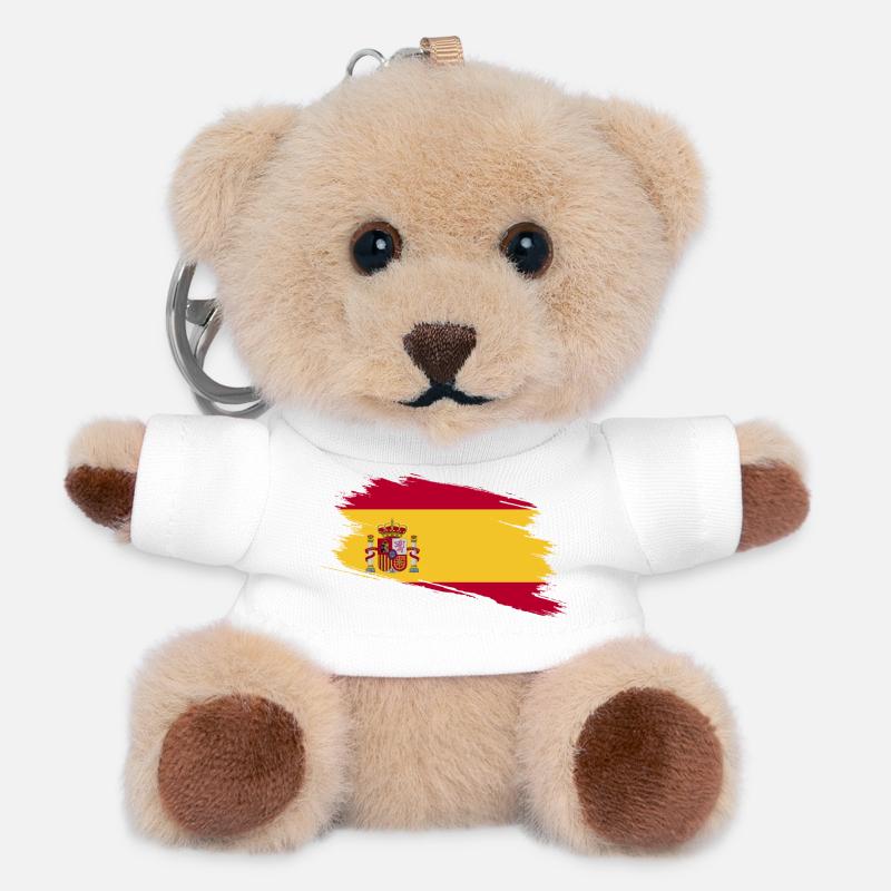 Spanien! - Teddy Schlüsselanhänger - Weiß