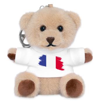 Frankreich - Teddy Schlüsselanhänger - Weiß - Vorne