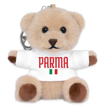 Parma Italien Flagge Design - Teddy Schlüsselanhänger - Weiß - Vorne