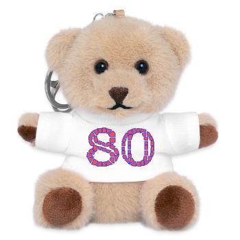 ANNIVERSAIRE. HAPPY BIRTHDAY. JOYEUX ANNIVERSAIRE. - Porte-clés ourson - blanc - Devant