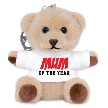 Mom of the Year - Mother's Day - Teddy Keyring - white - Front