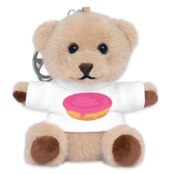 Snack attack: the pink cake from the canteen! - Teddy Keyring - white - Front