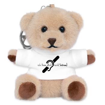 Ich kann dich nicht hören. Limited hearing. - Teddy Keyring - white - Front
