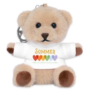Sommerherzen - Teddy Schlüsselanhänger - Weiß - Vorne