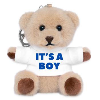 It's a Boy - Es ist ein Junge - Gender Reveal - Teddy Schlüsselanhänger - Weiß - Vorne