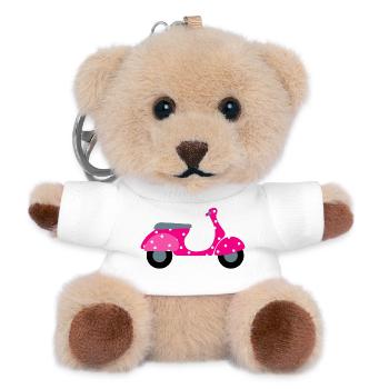 Roller Dots Pink Dots Pattern Retro Vintage Fan - Teddy Keyring - white - Front