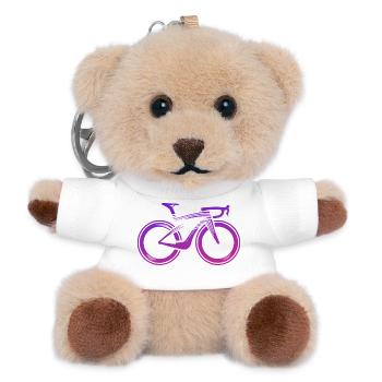 Design de vélo abstrait en violet - Porte-clés ourson - blanc - Devant