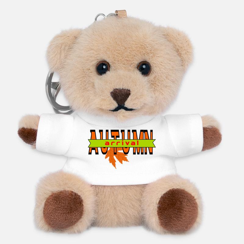Autumn Leaf Arrival Graphic Design - Teddy Keyring - white