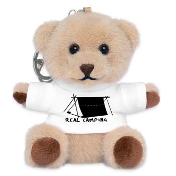 Camping Zelten Urlaub Yps Zelt Wohnmobil Natur - Teddy Schlüsselanhänger - Weiß - Vorne