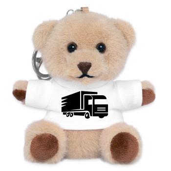 Symbole de camion camionneur - Porte-clés ourson - blanc - Devant