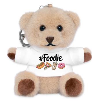 Foodie Hotdog and Coffee Lover - Teddy Keyring - white - Front