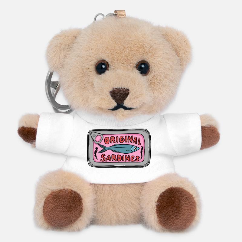 Original Sardines Can Pop Art Design - Teddy Keyring - white